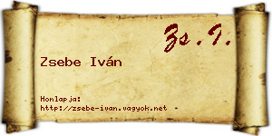 Zsebe Iván névjegykártya