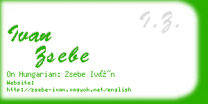 ivan zsebe business card